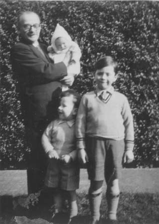 John Evans with Fiona, Charlie and David Grant (Jane Pugh's children)